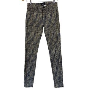 HUDSON Cheetah Print Nico Super Skinny Mid-rise Jeans